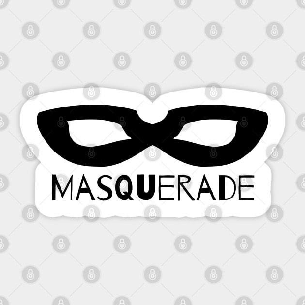 Black Mask - Masquerade Sticker by Thedustyphoenix